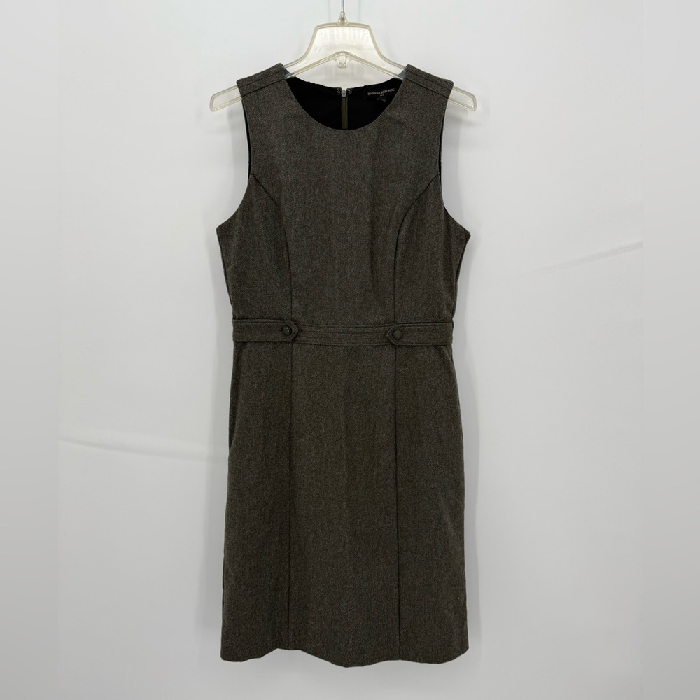 Banana Republic Wool Blend Sheath Women’s Size 8 Moss Green Career Dress